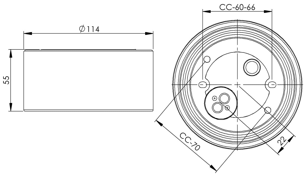 Massplan Porzellansockel Ø99mm Gewinde IP44 für Led Modul | Ifö Electric