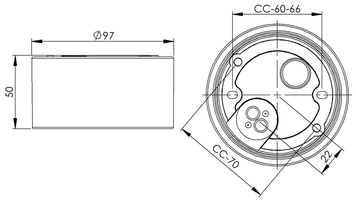 Porzellansockel 84.5mm Gewinde IP44 für LED Module | Ifö Electric