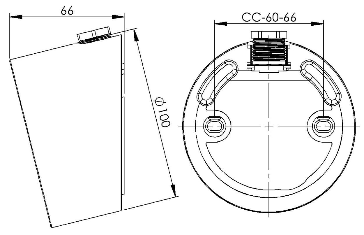 Wandleuchte Porzellansockel Ø 84.5mm Gewinde IP54 für LED Module schräg, mit oberem Eingang | Ifö Electric