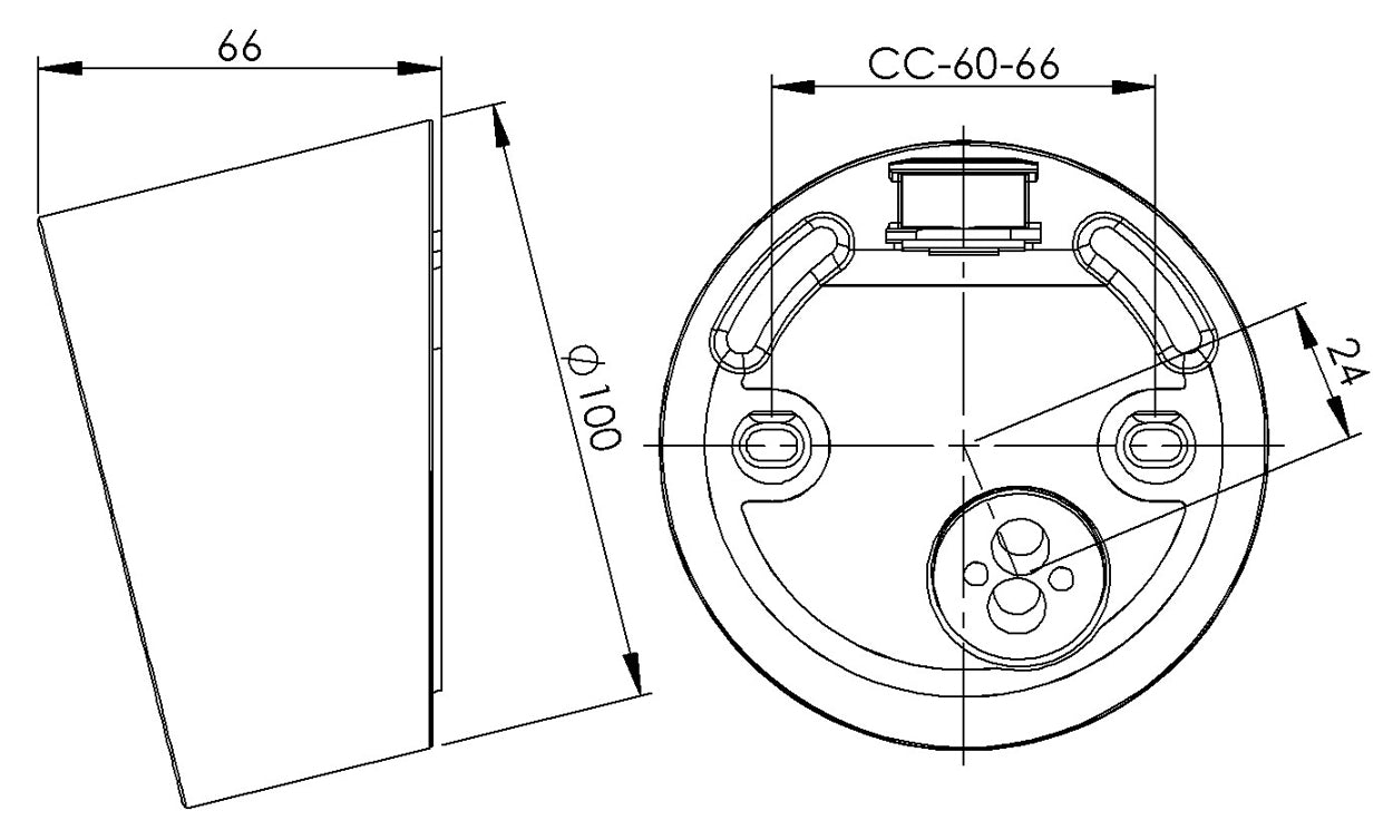 Wandleuchte Porzellansockel Ø 84.5mm Gewinde IP54 für LED Module schräg | Ifö Electric