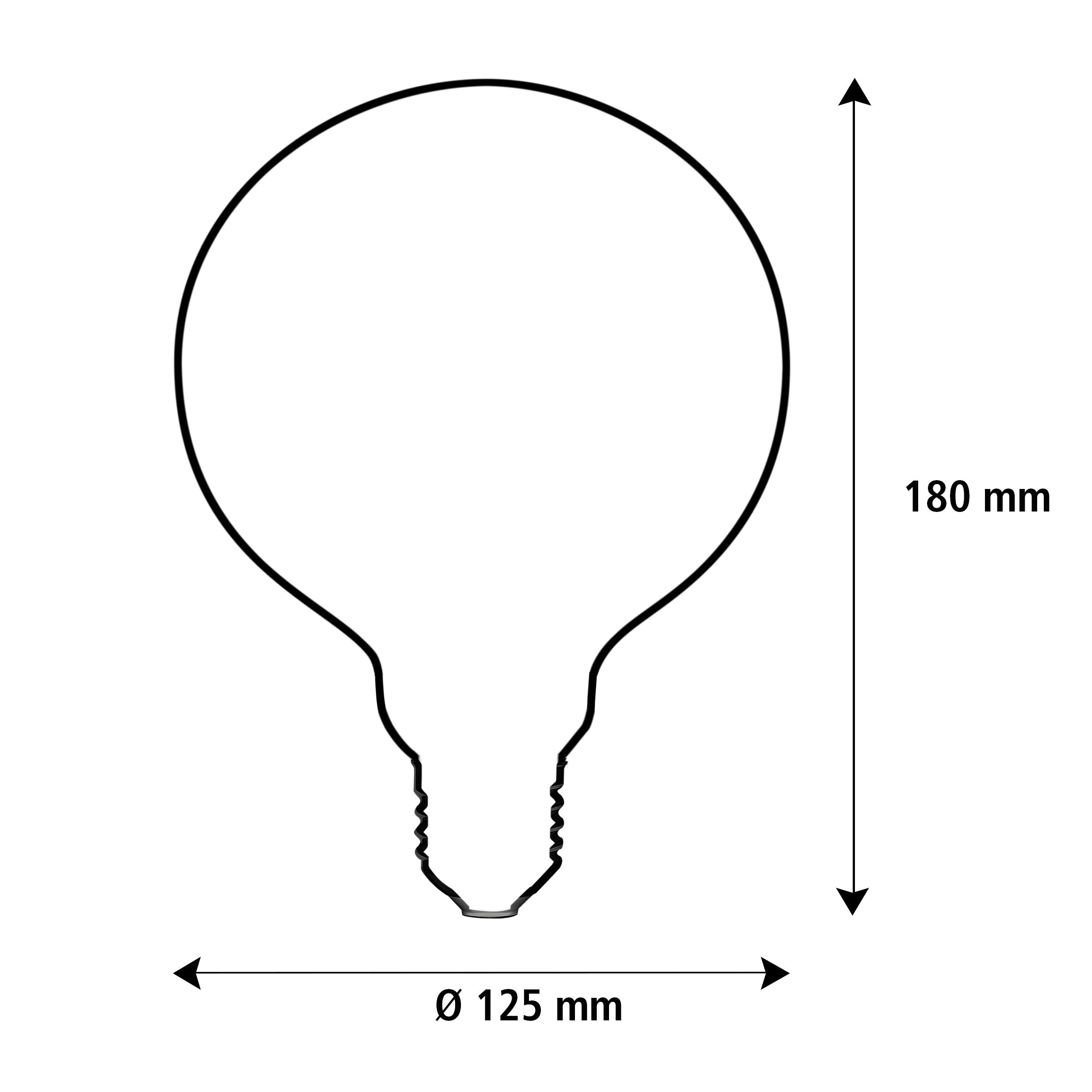 Led filament lightbulb | Giant Horizontal Spiral Globe Clear E27