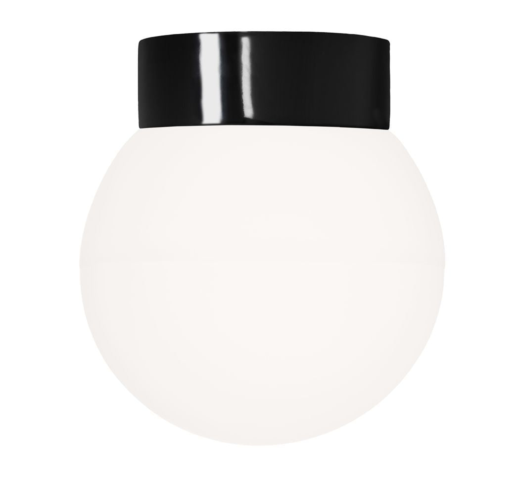 Classic Globe 200 Wand-/Deckenleuchte LED DALI 3000K IP44 Ø123.5mm schwarz, matt opal | Ifö Electric