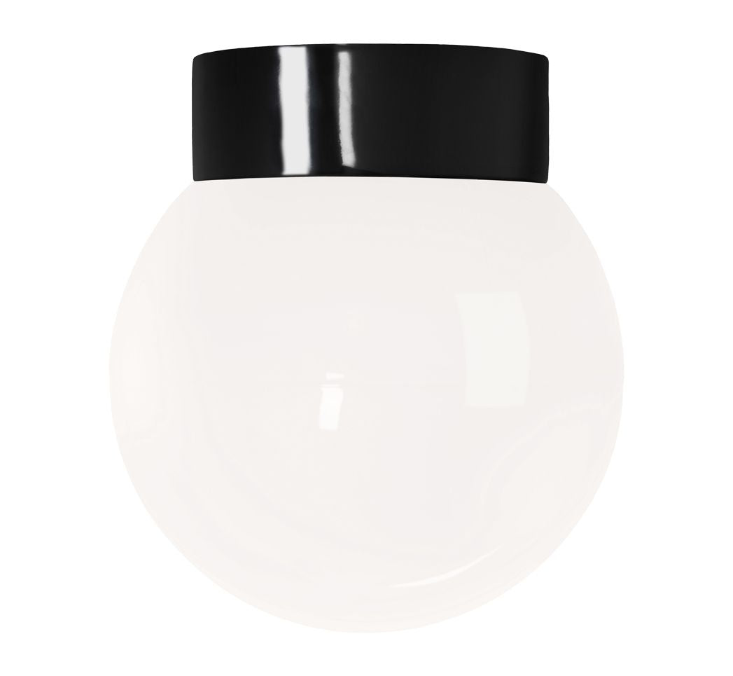 Classic Globe 200 Wand-/Deckenleuchte LED 3000K IP44 Ø123.5mm schwarz glänzend opal | Ifö Electric